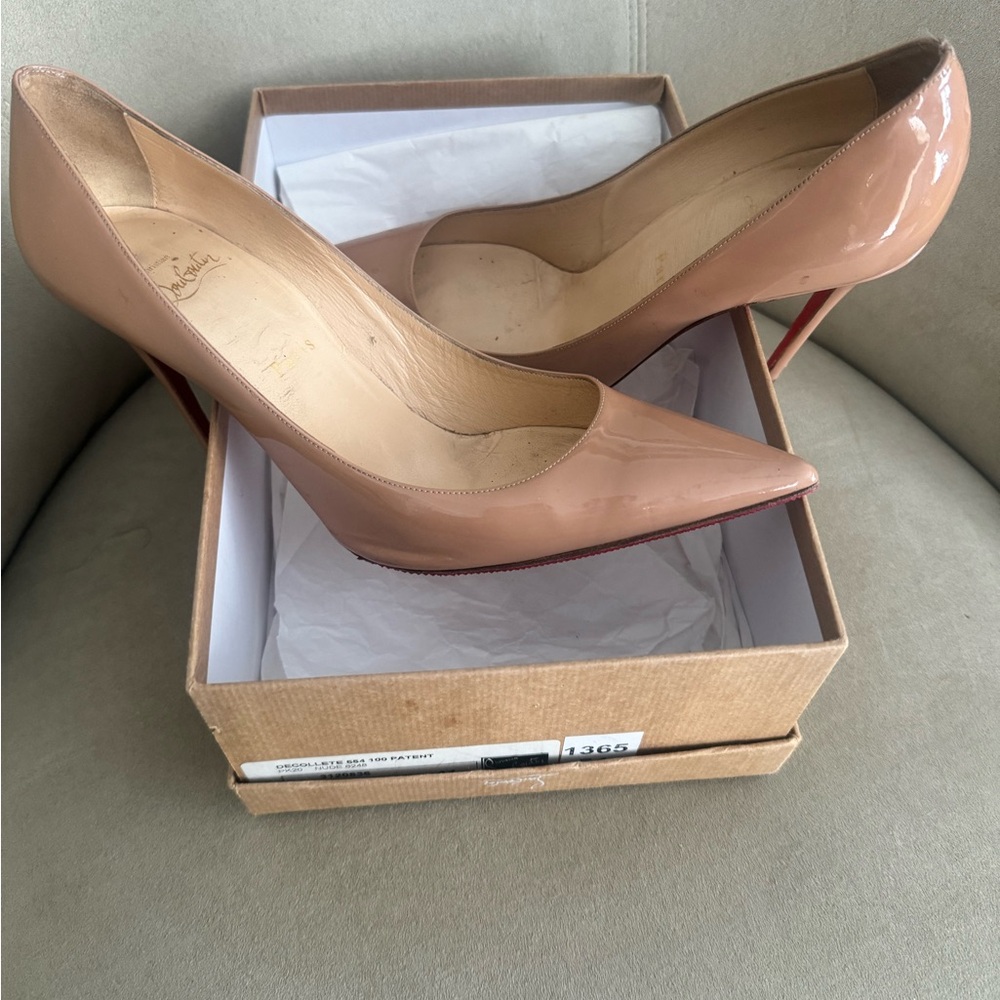 Christian Louboutin Beige Heels DECOLLETE - Picture 4 of 14